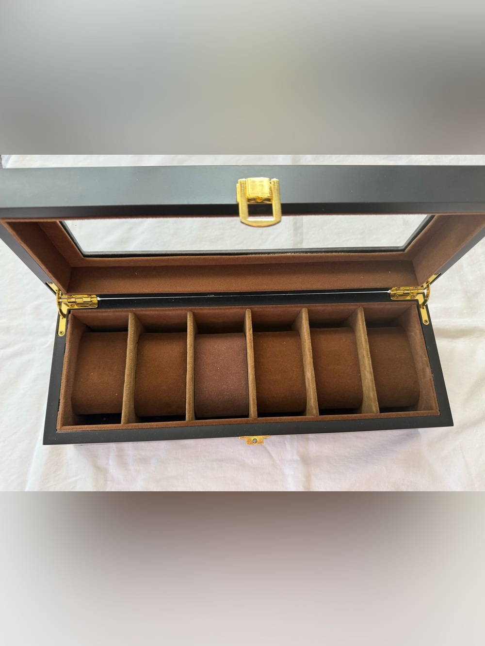 Vintage 6-Watch Wooden Box - Black